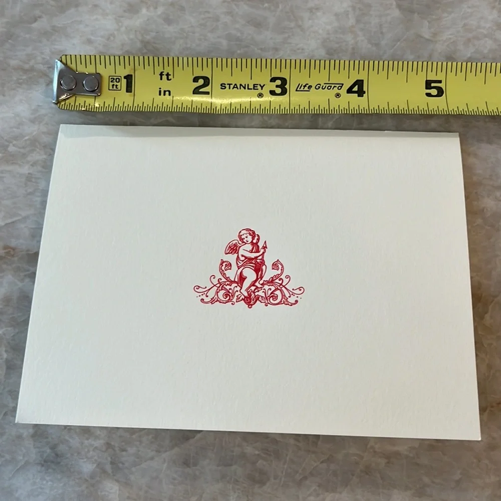 10 Exquisite Engraved Crane's Foldover Valentine's Day Cards - New w/o Box